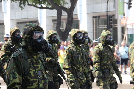 Rio de Janeiro, Brazil, September 7, 2016: On the 7th of September is celebrated Independence Day in Brazil. Across the country there are military parades to celebrate the day. In Rio de Janeiro, the Navy military, Air Force, Army and various police forceのeditorial素材