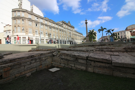 Rio de Janeiro, Brazil, July 29, 2017: Cais do Valongo (Valongo Wharf), an archaeological site recognized by Unesco as a World Heritage Site. The site was the largest port of landing of slaves in the Americas. It is estimated that approximately 1 million のeditorial素材