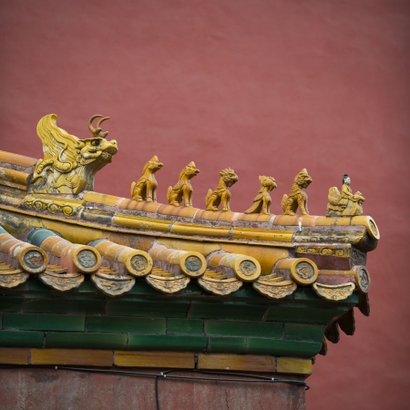 chinese traditional roof decorationの写真素材