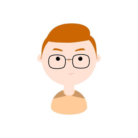 abstract boy with glasses character designed for children, business, team work and education usage.のイラスト素材
