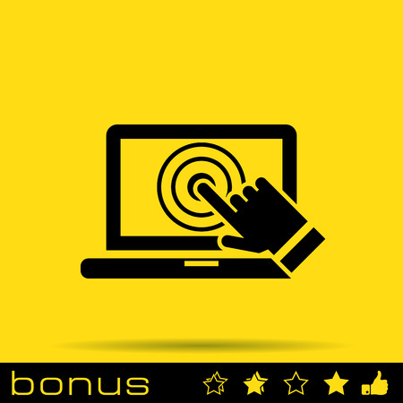laptop screen touch iconのイラスト素材
