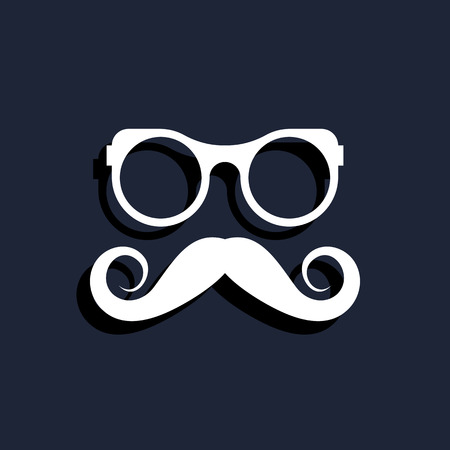 hipster Mustache and Glasses Iconのイラスト素材
