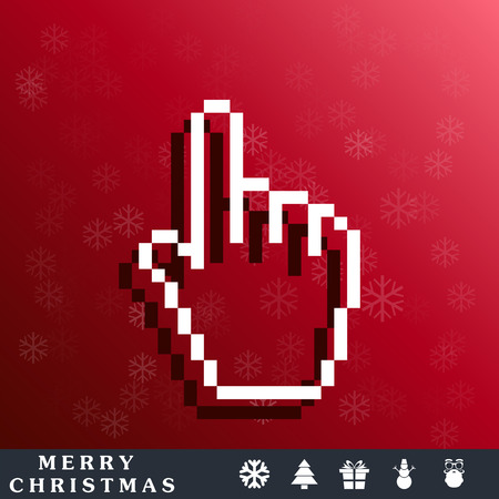 pixel hand cursorのイラスト素材