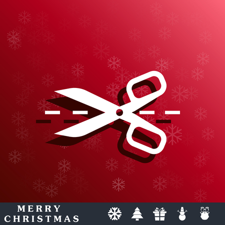 scissors with cut lines iconのイラスト素材