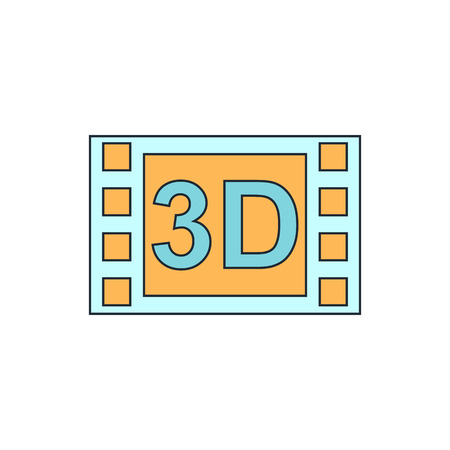 3d movie iconのイラスト素材