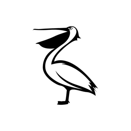 pelican icon. bird logoのイラスト素材
