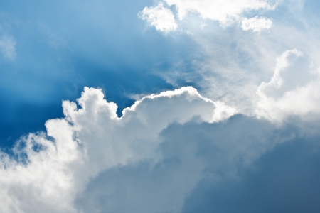 blue sky with cloudsの写真素材