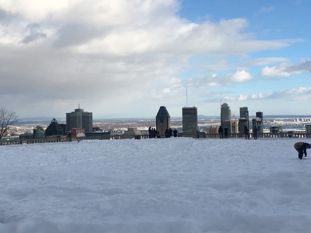Montreal Skyline Winterの写真素材
