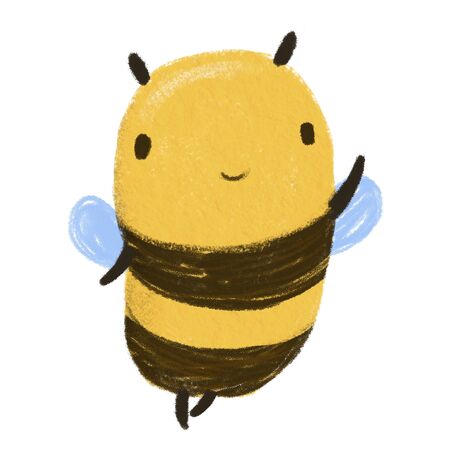 Cute Honey Bee welcome, hello pose. Hand drawn characterの写真素材