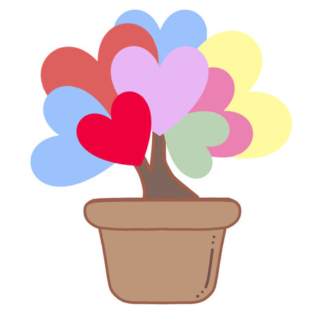 Tree of hearts full of love. Illustration of love and valentine day. Concept of eternal love.のイラスト素材