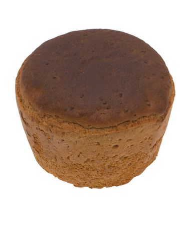 Round black bread on a white background.                   の写真素材