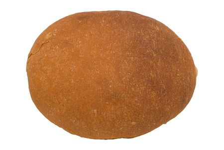 House round black bread on a white background.                    の写真素材