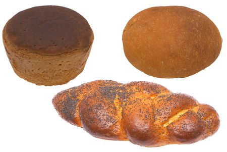Bread, black, house, a roll on a white background.