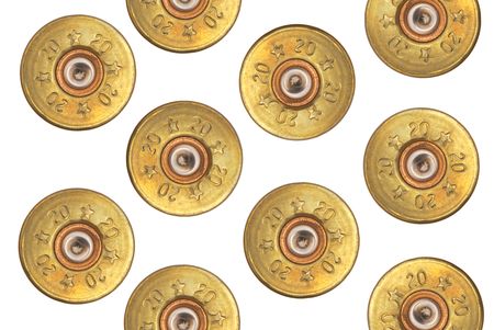 The used cartridges on a white background.                   の写真素材