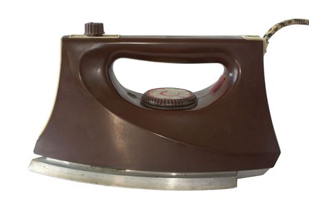 Old electric iron on a white background.                   の写真素材
