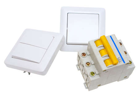 House electric, automatic switches on a white background.                   の写真素材