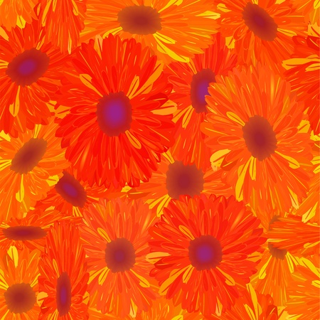 Seamless pattern yellow-orange flower, file EPS.8 illustration.