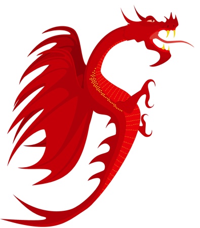 Heraldry, red dragon のイラスト素材