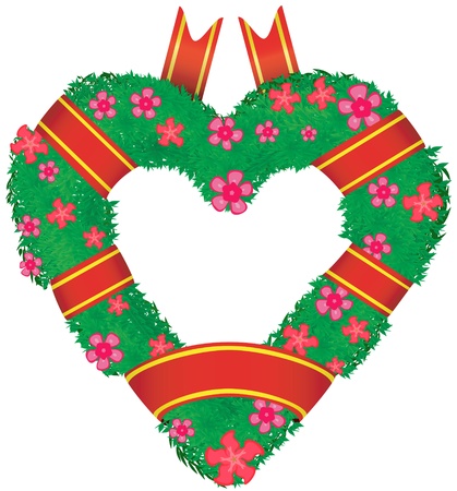 Wreath in the shape of a heart, vector illustration EPS8 のイラスト素材