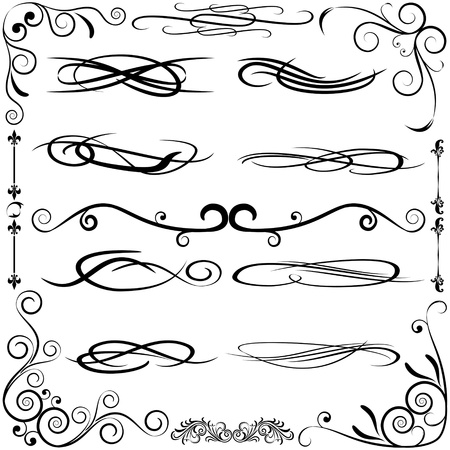 Vintage set calligraphic elementsのイラスト素材