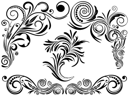 Vintage set calligraphic elementsのイラスト素材