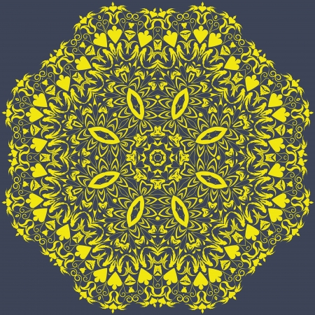 Circle floral ornament, graphics  のイラスト素材