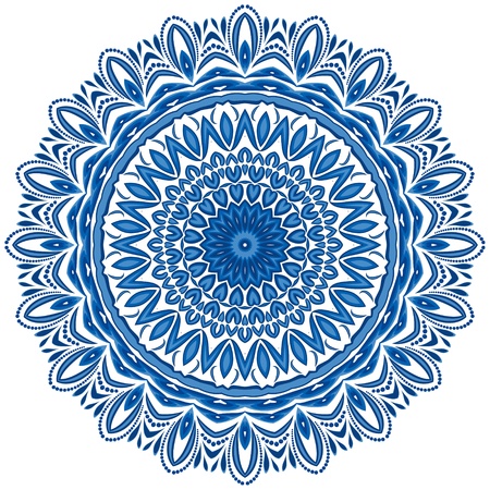 Circle floral ornamentのイラスト素材