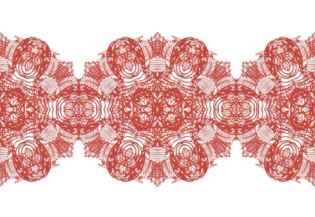 Linear floral ornament, seamless patternのイラスト素材
