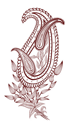 Original hand drawn line art ornate flower のイラスト素材