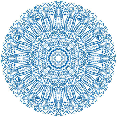 Circle floral ornamentのイラスト素材