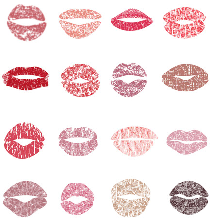 Imprint kiss,  there is a gradient mesh, EPS10 - vector graphics.のイラスト素材