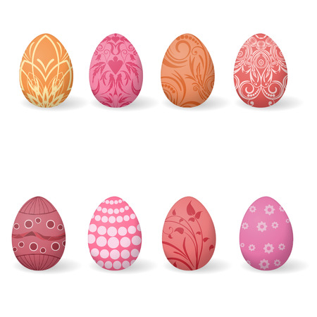 Set of color Easter eggsのイラスト素材