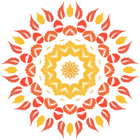 Modern design autumn leaves round texture のイラスト素材