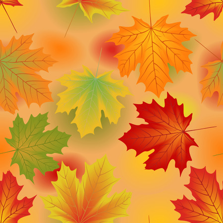 Seamless background with autumn maple leavesのイラスト素材