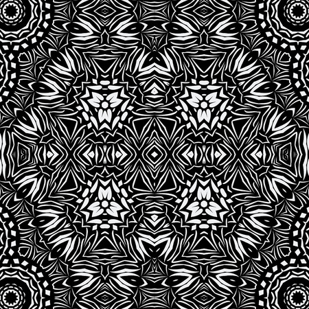 Elegant Arabian black and white seamless ornament のイラスト素材