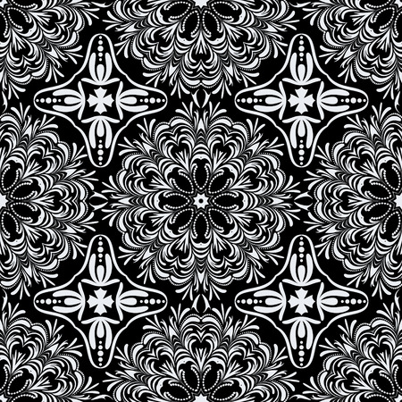Black and white seamless pattern Arab motifs, EPS8 - vector graphics.のイラスト素材