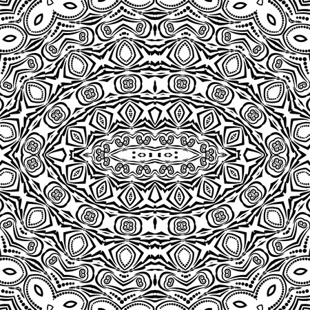 Black and white elegant seamless ornament Arabian, - vector graphics.のイラスト素材