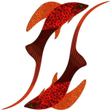 Abstract play red tropical fish, EPS10 - vector graphics.のイラスト素材