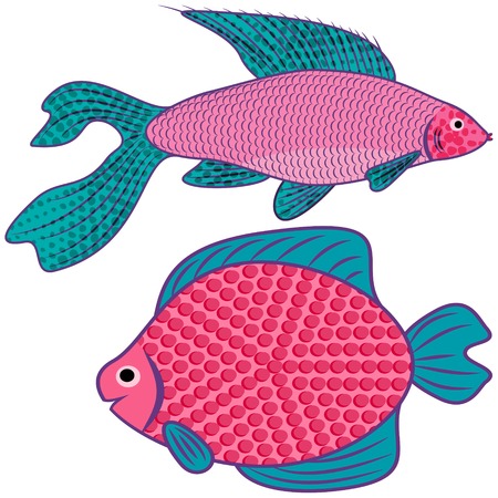Fantastic exotic fishのイラスト素材
