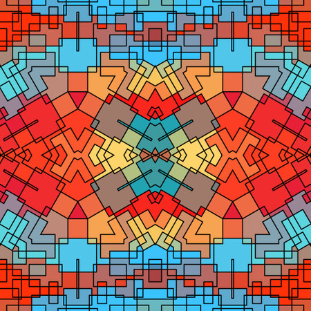 Geometric seamless background stained-glass style abstract imitation - vector graphics.のイラスト素材