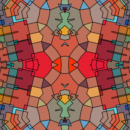 Abstract geometric stained-glass style imitation seamless background - vector graphics.のイラスト素材
