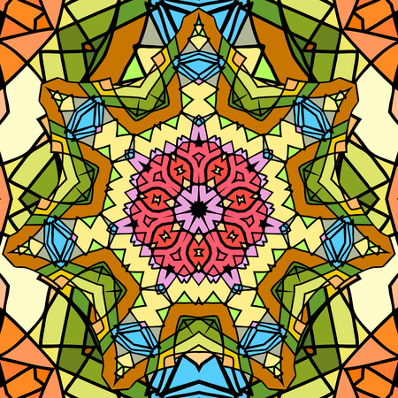 Abstract classical seamless background stained-glass imitation style, EPS8 - vector graphics.のイラスト素材
