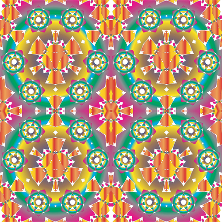 Abstract colored flower seamless pattern, EPS8 - vector graphics.のイラスト素材