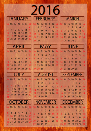 Calendar American 2016のイラスト素材