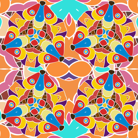 Abstract colored flower seamless pattern, EPS8 - vector graphics.のイラスト素材