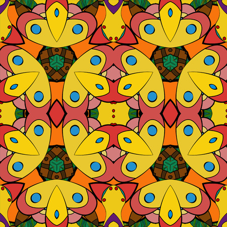 Abstract imitation stained-glass style seamless background, EPS8 - vector graphics.のイラスト素材
