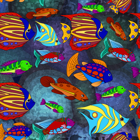 Seamless pattern abstract fish,  vector graphics.のイラスト素材