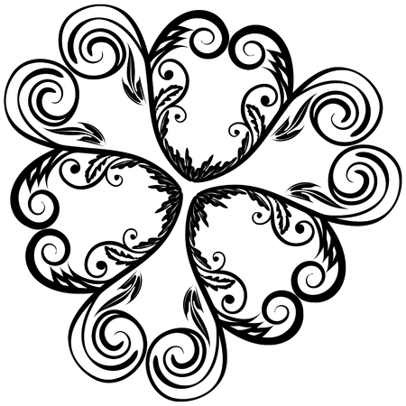 Design element circle floral elegant ornamentのイラスト素材