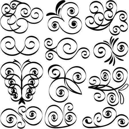 Design element calligraphic pen set, EPS8 - vector graphics.のイラスト素材
