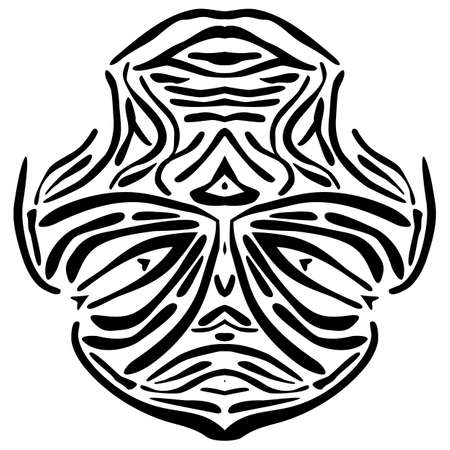 Vector illustration of a abstract African mask.のイラスト素材